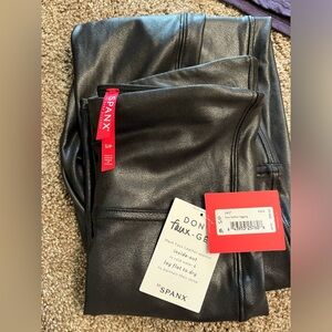 Spanx faux leather leggings, size small